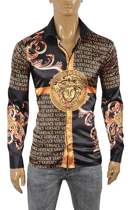 black versace dress shirt|versace inspired shirts.